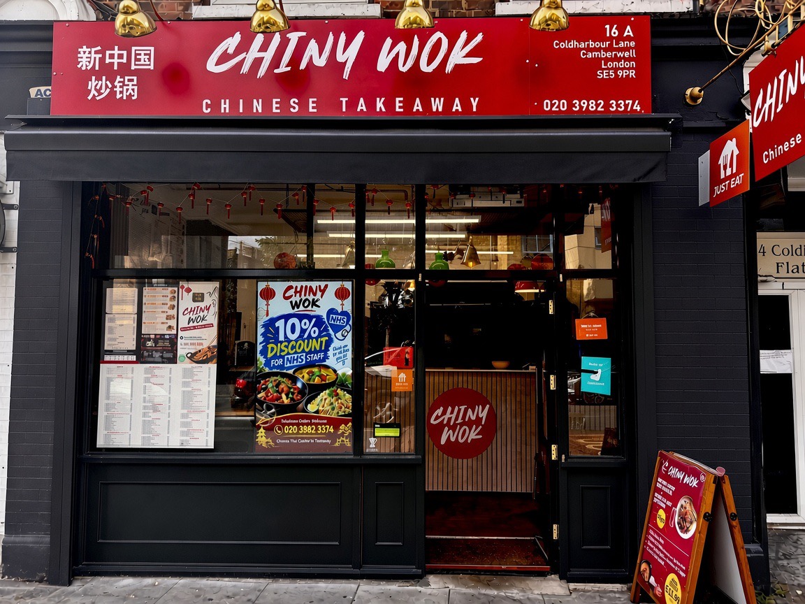Chiny Wok shopfront on Coldharbour Lane, Camberwell